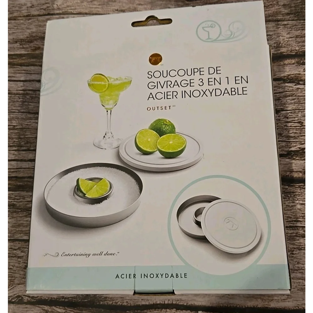 Chillware By Outset 3 In 1 Stainless Steel Cocktail Rimmer New-Sealed (207)